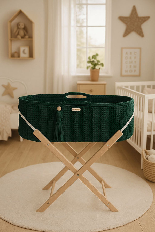 Moseskori Jalustalla - Puuvilla - Bottle Green