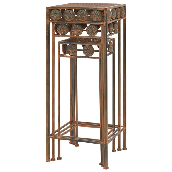 Kukkatelinesarja 3 osaa vintagetyyli ruosteinen metalli