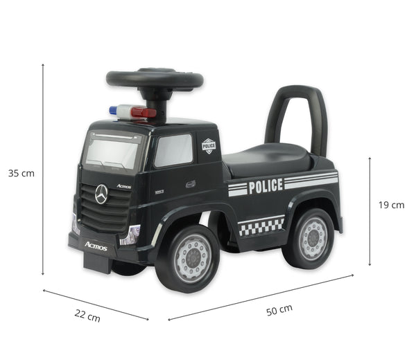 Lasten potkuauto Mercedes-Benz Poliisi Musta - Vuodevaatteet.fi