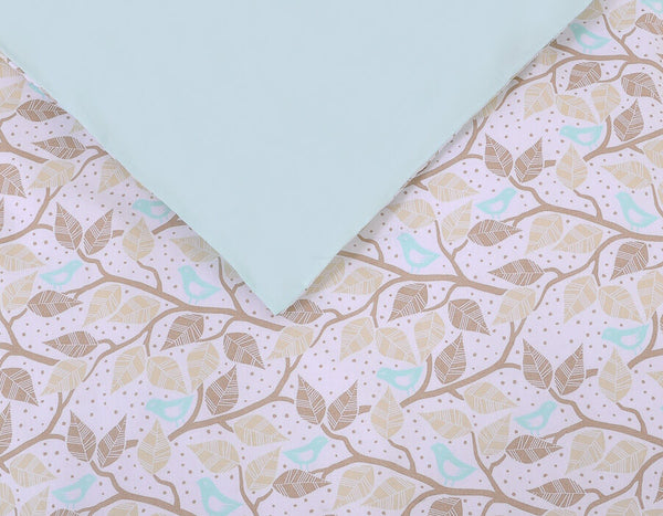 Pussilakanasetti Vauvalle - 135X100cm - Beige Leaves