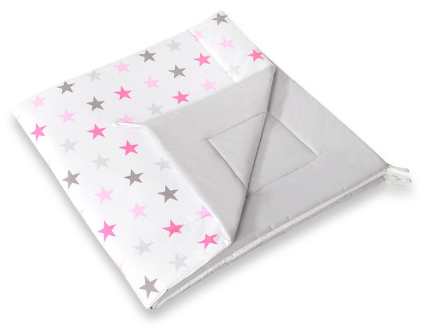 Leikkiteltta + Pehmuste - Pink Stars/Grey