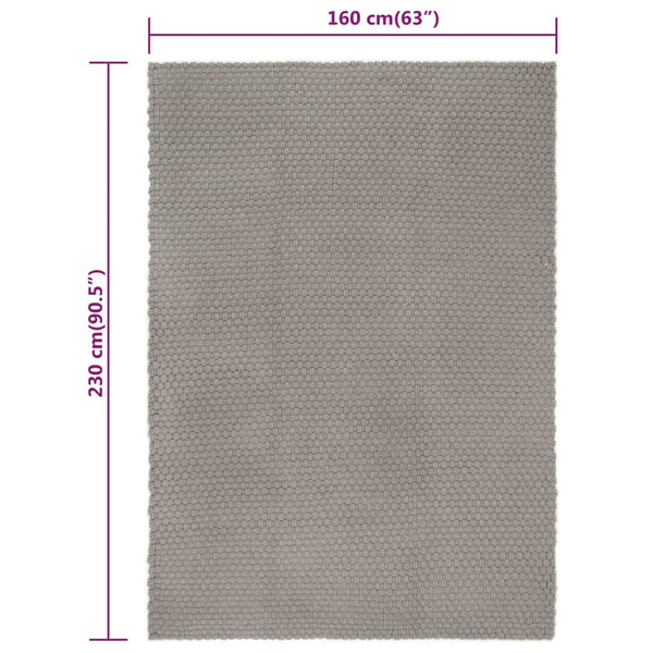 Matto suorakaide harmaa 160x230 cm puuvilla