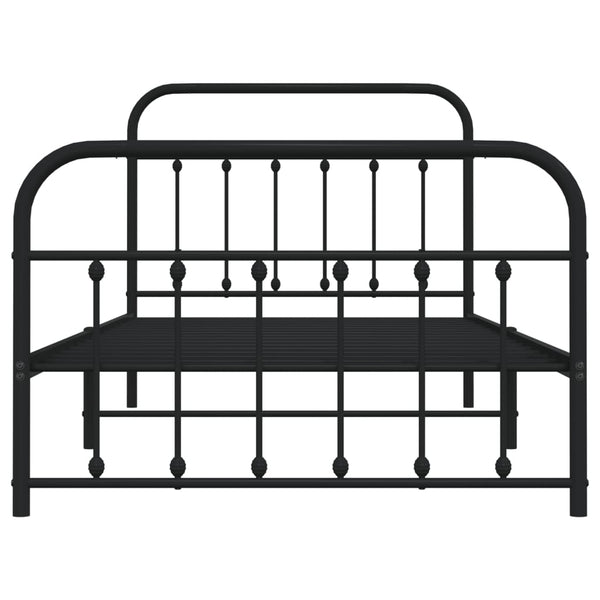 Metallinen sängynrunko päädyillä musta 107x203 cm