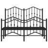 Metallinen sängynrunko päädyillä musta 120x200 cm
