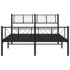 Metallinen sängynrunko päädyillä musta 140x190 cm