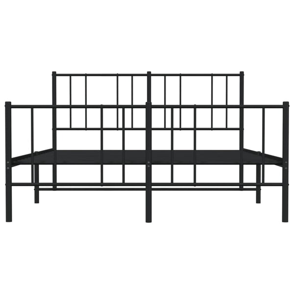 Metallinen sängynrunko päädyillä musta 140x200 cm