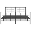 Metallinen sängynrunko päädyillä musta 150x200 cm