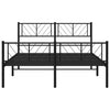 Metallinen sängynrunko päädyillä musta 150x200 cm