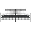 Metallinen sängynrunko päädyillä musta 193x203 cm