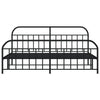 Metallinen sängynrunko päädyillä musta 193x203 cm
