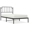 Metallinen sängynrunko päädyllä musta 100x200 cm