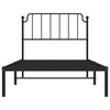 Metallinen sängynrunko päädyllä musta 100x200 cm
