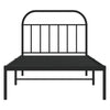 Metallinen sängynrunko päädyllä musta 100x200 cm