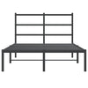 Metallinen sängynrunko päädyllä musta 120x190 cm