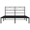 Metallinen sängynrunko päädyllä musta 120x190 cm