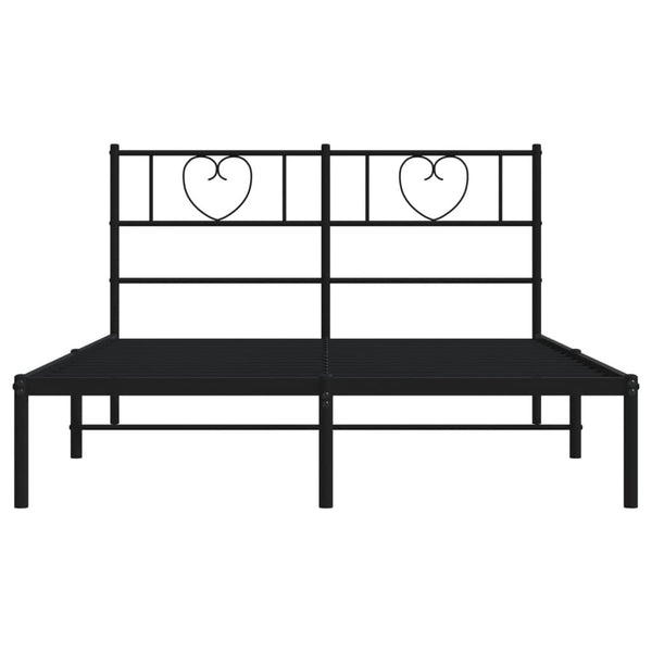 Metallinen sängynrunko päädyllä musta 120x200 cm