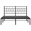 Metallinen sängynrunko päädyllä musta 120x200 cm