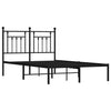 Metallinen sängynrunko päädyllä musta 120x200 cm