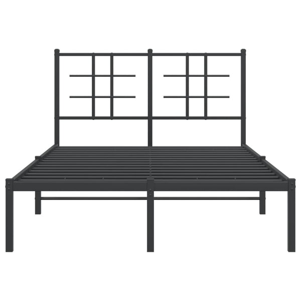 Metallinen sängynrunko päädyllä musta 120x200 cm