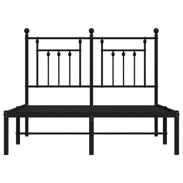 Metallinen sängynrunko päädyllä musta 120x200 cm