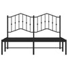 Metallinen sängynrunko päädyllä musta 135x190 cm