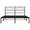 Metallinen sängynrunko päädyllä musta 135x190 cm