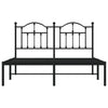 Metallinen sängynrunko päädyllä musta 140x190 cm