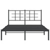 Metallinen sängynrunko päädyllä musta 140x200 cm