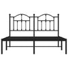 Metallinen sängynrunko päädyllä musta 140x200 cm