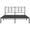 Metallinen sängynrunko päädyllä musta 150x200 cm