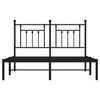 Metallinen sängynrunko päädyllä musta 150x200 cm