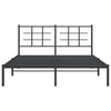 Metallinen sängynrunko päädyllä musta 160x200 cm