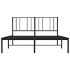 Metallinen sängynrunko päädyllä musta 160x200 cm