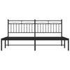 Metallinen sängynrunko päädyllä musta 180x200 cm