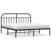 Metallinen sängynrunko päädyllä musta 183x213 cm