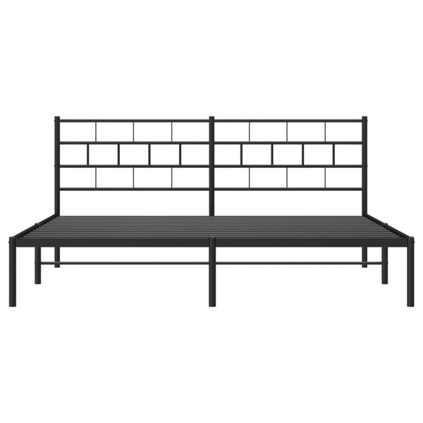 Metallinen sängynrunko päädyllä musta 183x213 cm