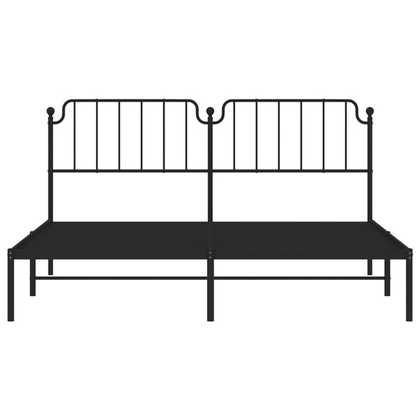 Metallinen sängynrunko päädyllä musta 183x213 cm