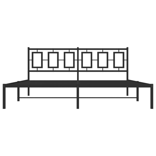 Metallinen sängynrunko päädyllä musta 183x213 cm