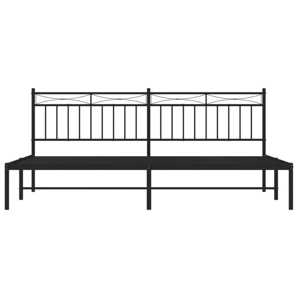 Metallinen sängynrunko päädyllä musta 193x203 cm
