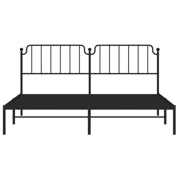 Metallinen sängynrunko päädyllä musta 193x203 cm