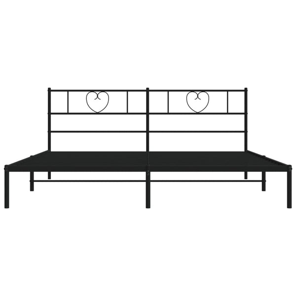 Metallinen sängynrunko päädyllä musta 193x203 cm