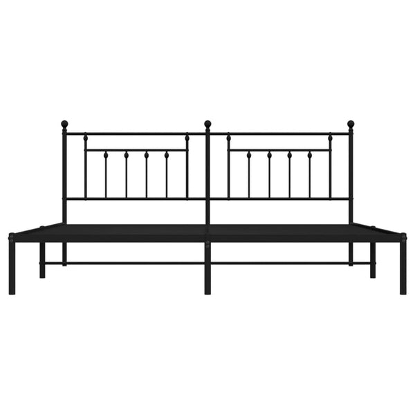 Metallinen sängynrunko päädyllä musta 193x203 cm