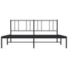 Metallinen sängynrunko päädyllä musta 200x200 cm