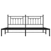 Metallinen sängynrunko päädyllä musta 200x200 cm