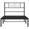 Metallinen sängynrunko päädyllä musta 75x190 cm