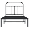 Metallinen sängynrunko päädyllä musta 80x200 cm