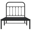 Metallinen sängynrunko päädyllä musta 90x190 cm