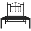 Metallinen sängynrunko päädyllä musta 90x200 cm