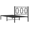 Metallinen sängynrunko päädyllä musta 90x200 cm
