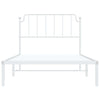 Metallinen sängynrunko päädyllä valkoinen 107x203 cm